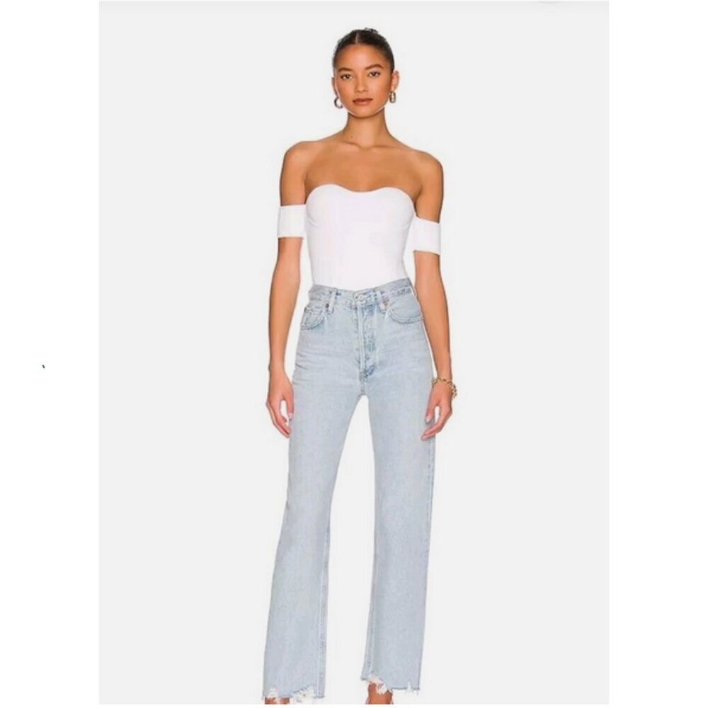 Helmut Lang Contour Banded-Sleeve Top in White - XS - NWT - Picture 2 of 9